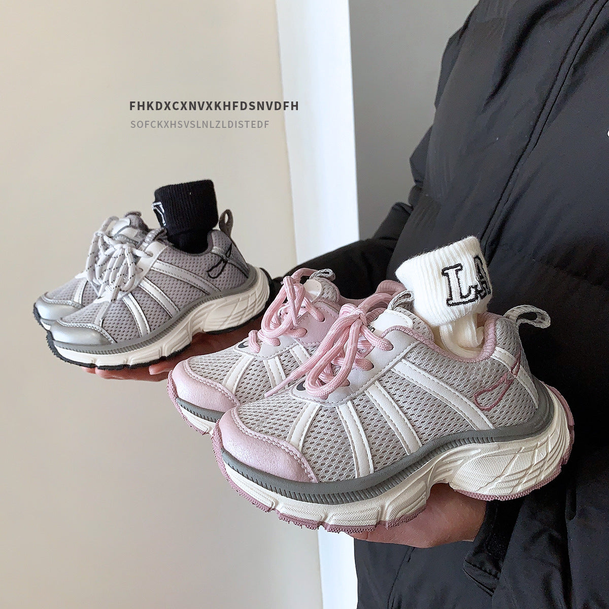 Children's Lightweight Fashion Spring Mesh Breathable Daddy Children's Sports Shoes