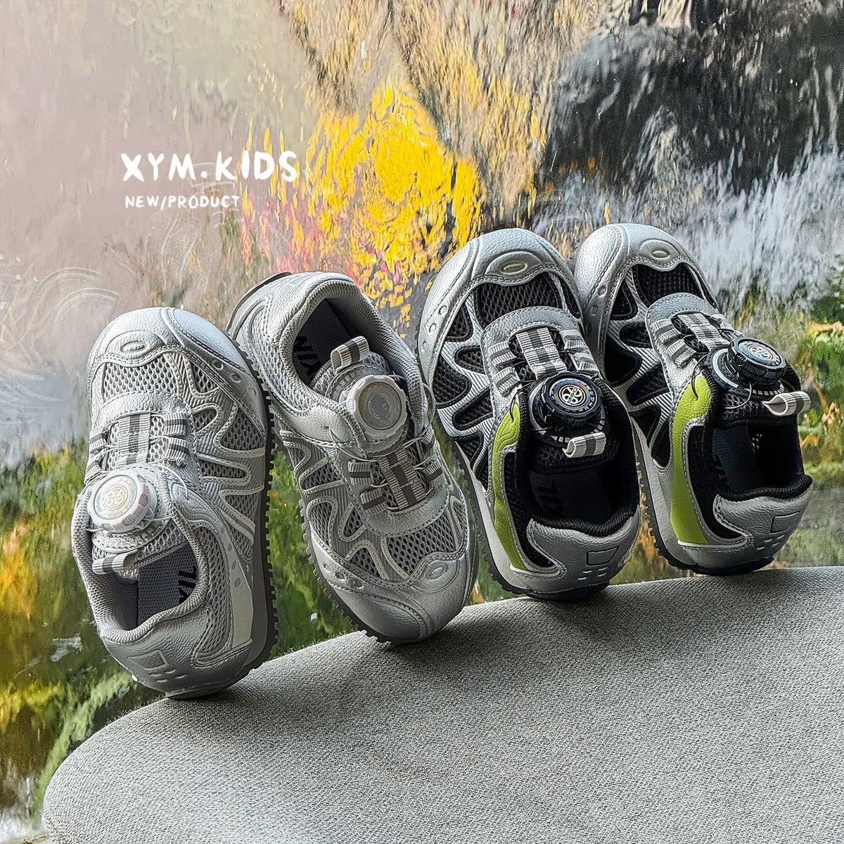 Children's Spring Fashion Rotating Buckle Mesh Breathable Outdoor Casual Shoes