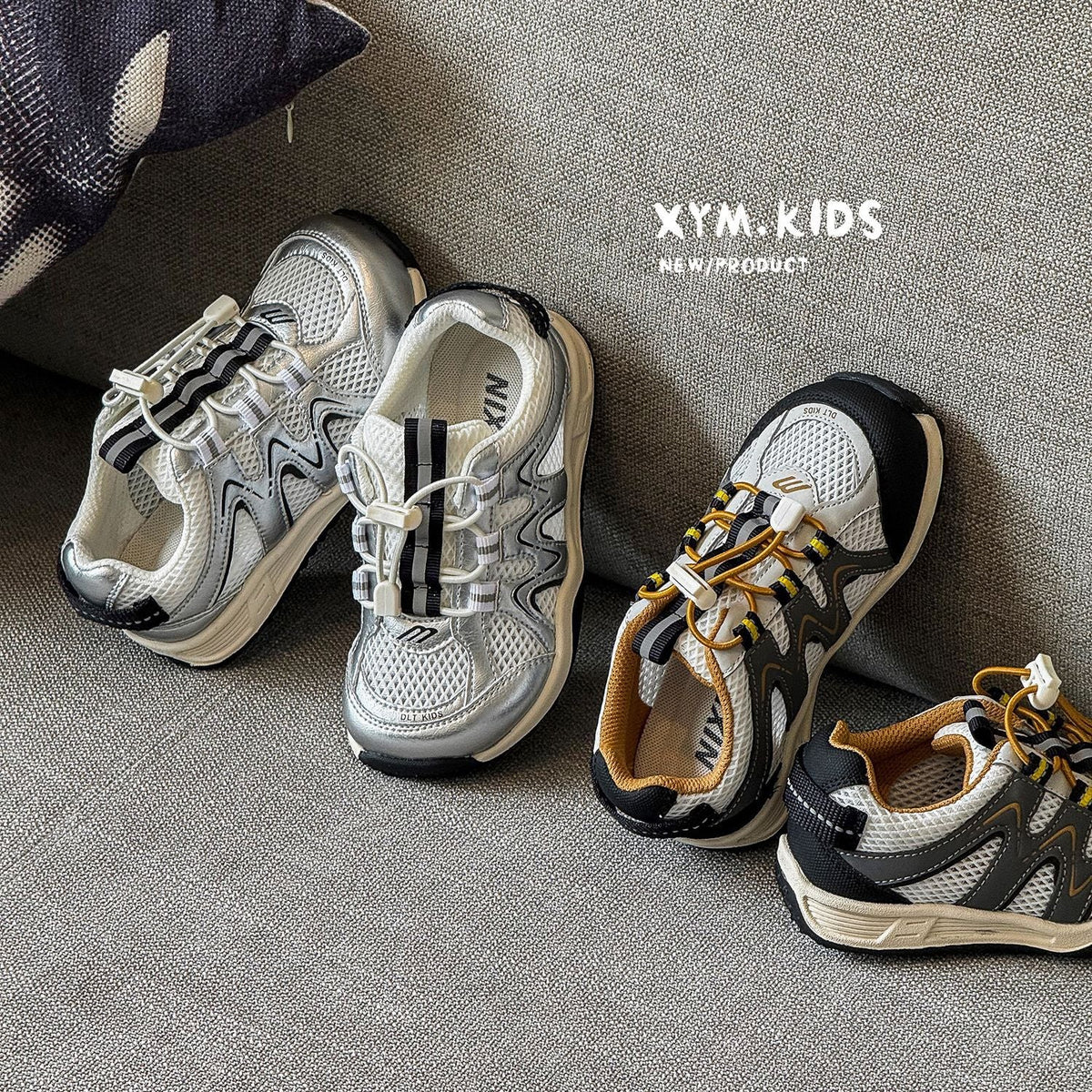 Children's Summer Fashion Drawstring Mesh Breathable Boys Casual Shoes