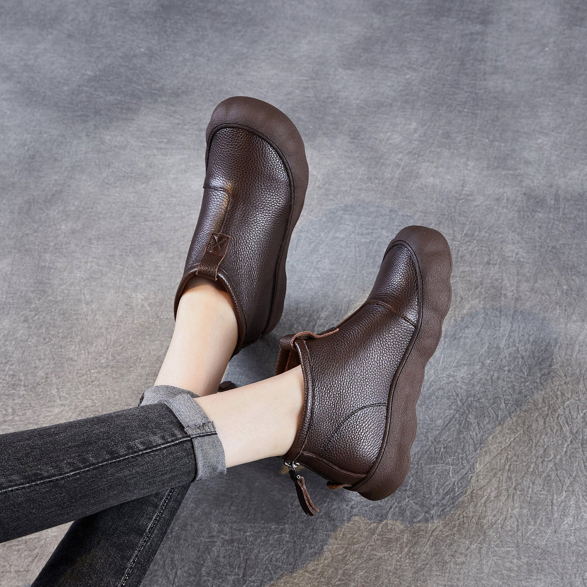 Ankle Female Lady Single Comfortable Genuine Soft Bottom Boots