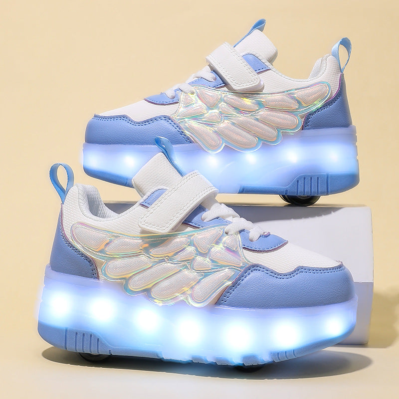 Children's Fashion Trendy Cool Light Skateboard Skates Colorful Children's Sports Shoes