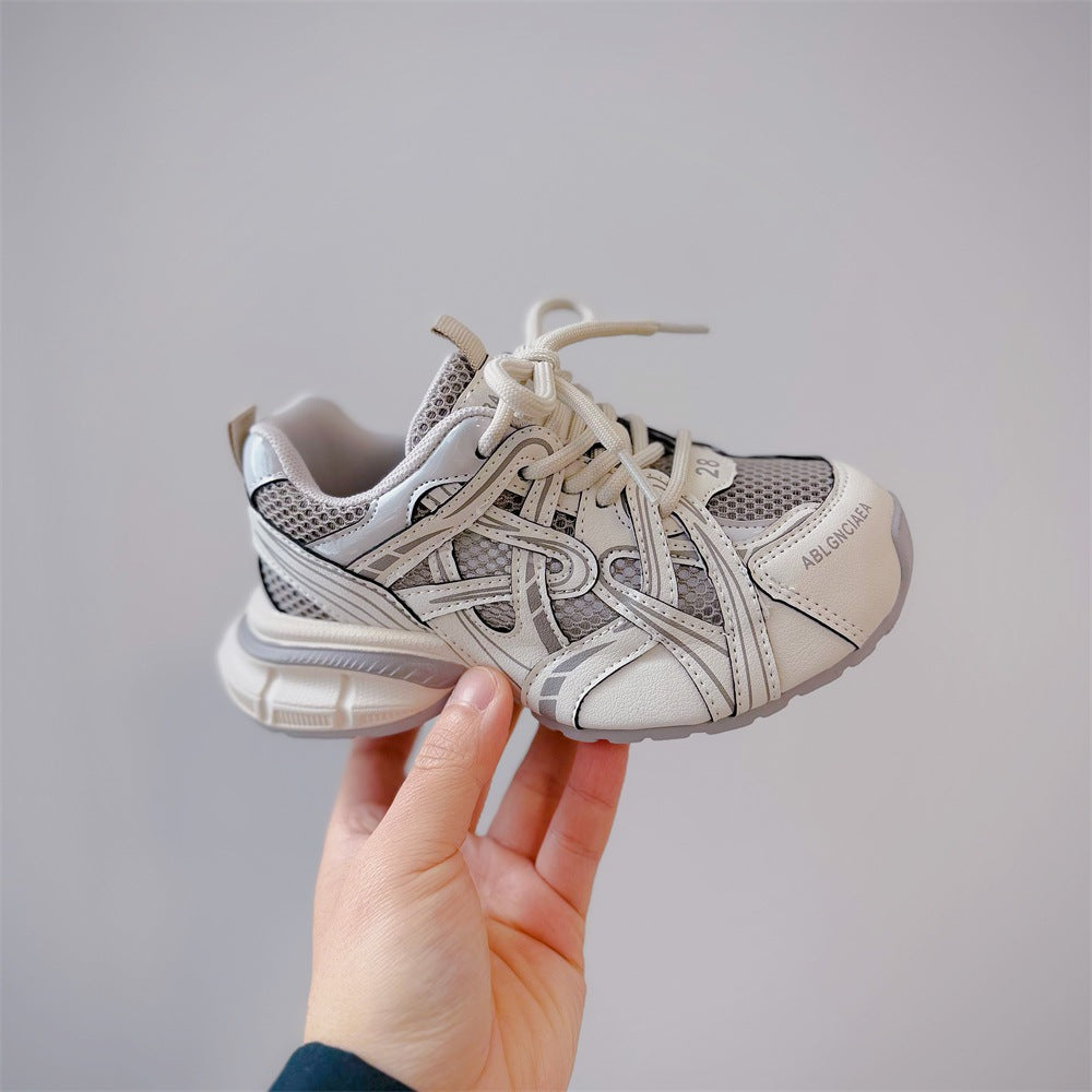 Children's Single Mesh Breathable Korean Fashion Retro Casual Shoes