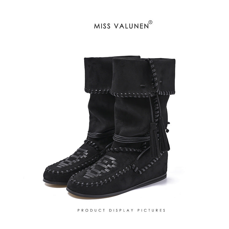 Boxing Slimming Relaxed Western Cowboy Flat Boots