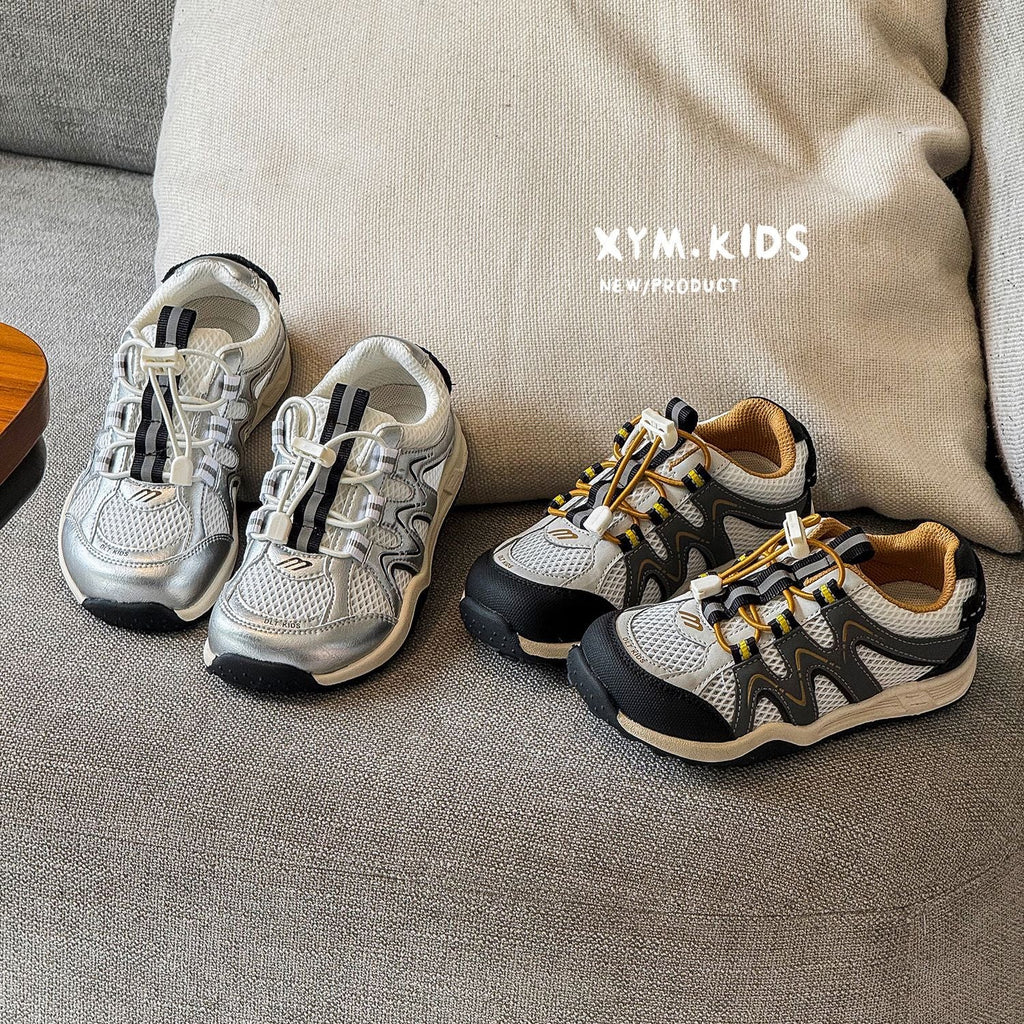 Children's Summer Fashion Drawstring Mesh Breathable Boys Casual Shoes
