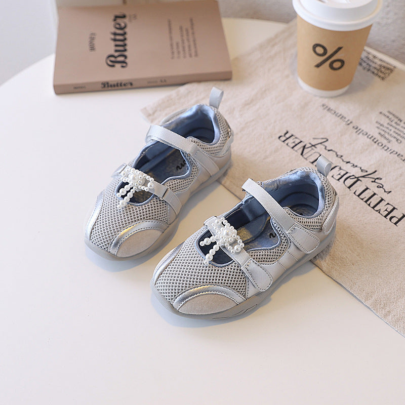 Children's Mesh Breathable Middle Big Mary Jane Ballet Children's Sports Shoes