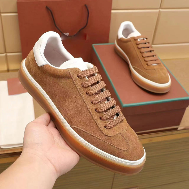 Classic White Round Toe Sports Skate German Training Flat Men's Board Shoes