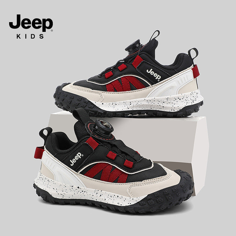 Charming Children's Jeep Button Hiking Running Sneakers