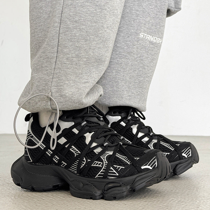 Big Head Thick Bottom Height Increasing Low Top Couple Round Men's Casual Shoes