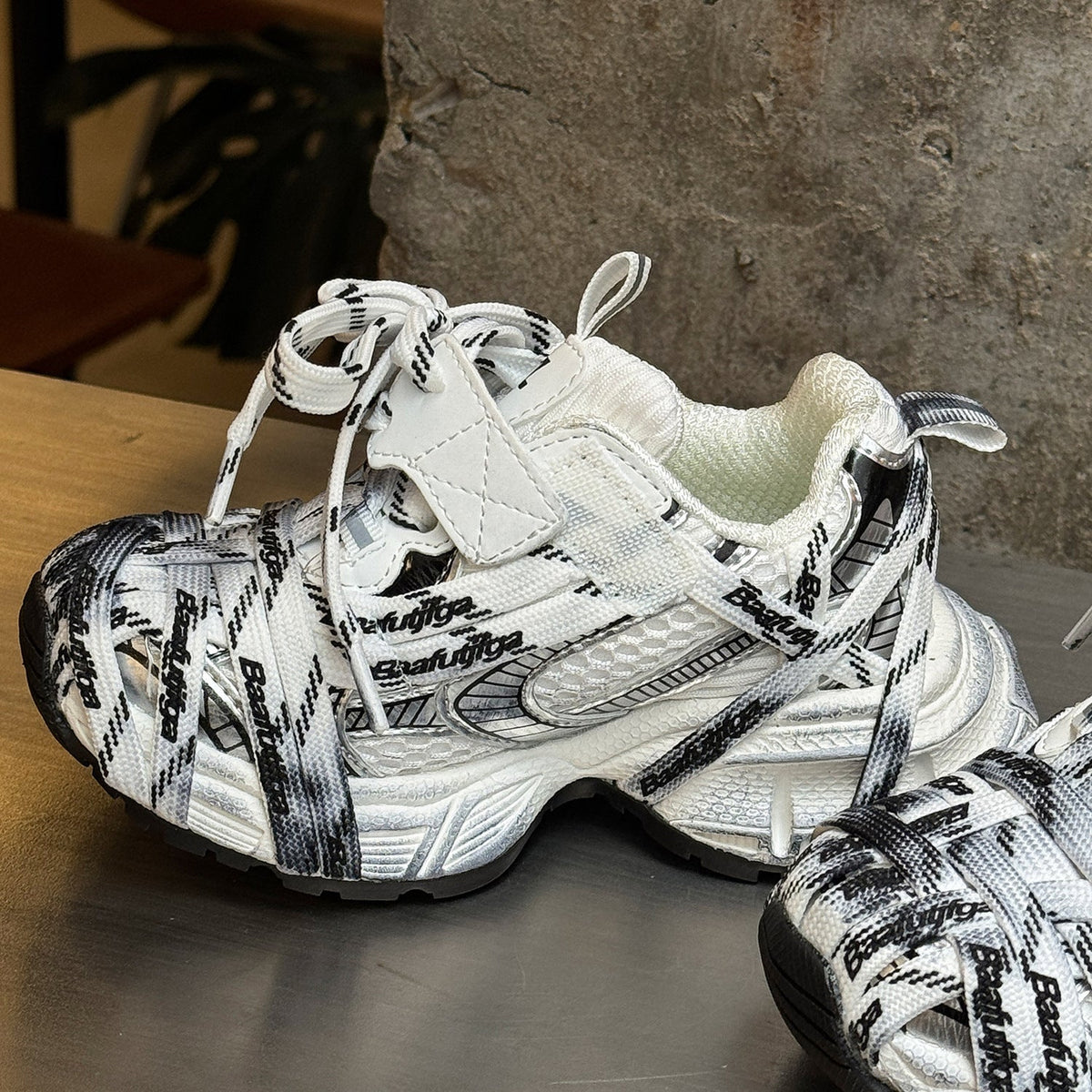 Children's Cute Spring Boys Side Velcro Dirty Mesh Running Children's Sports Shoes