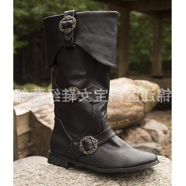 Autumn Round Toe Flat Bottom Plus Women's Leather Boots