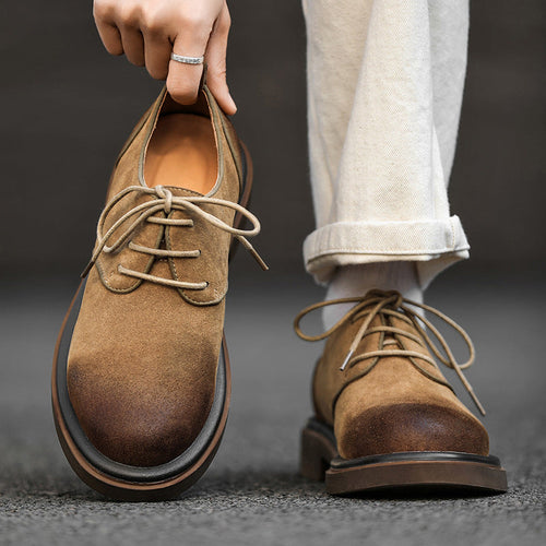 Attractive Durable Spring British Retro Suede Leather Shoes