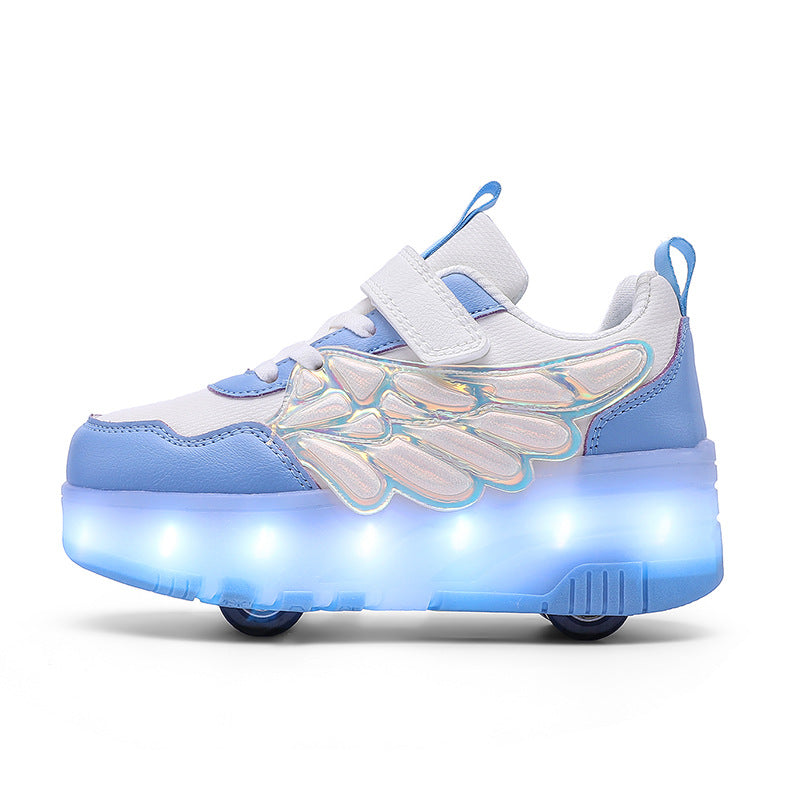 Children's Fashion Trendy Cool Light Skateboard Skates Colorful Children's Sports Shoes