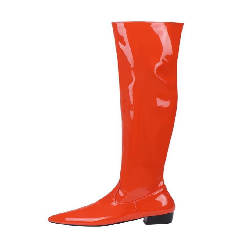 Candy Color Low Patent Side Zipper Heels
