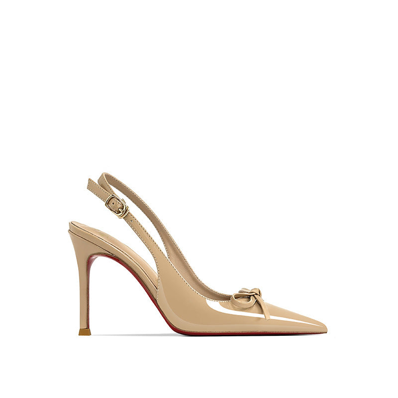Bottom Slingback French Patent Toe Cap Sandals