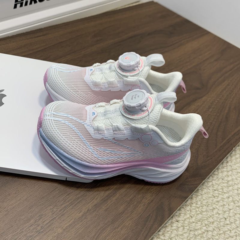 Children's Spring Boys Fashion Rotating Buckle Single Mesh Children's Sports Shoes