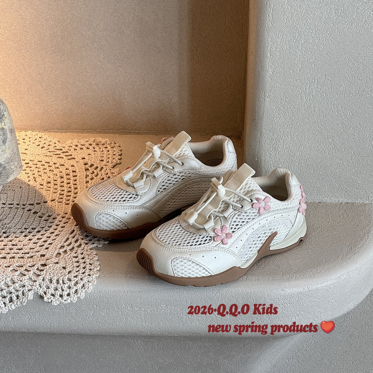 Children's Summer Single Mesh Korean Three-dimensional Flower Children's Sports Shoes