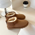 Classic Warm Sheepskin Fur Integrated Couple Snow Boots