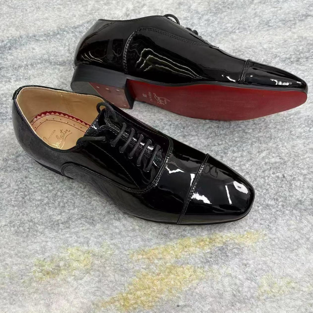 Autumn Oxford Solid Color First Layer Cowhide Lightweight Rubber Men's Business Leather Shoes