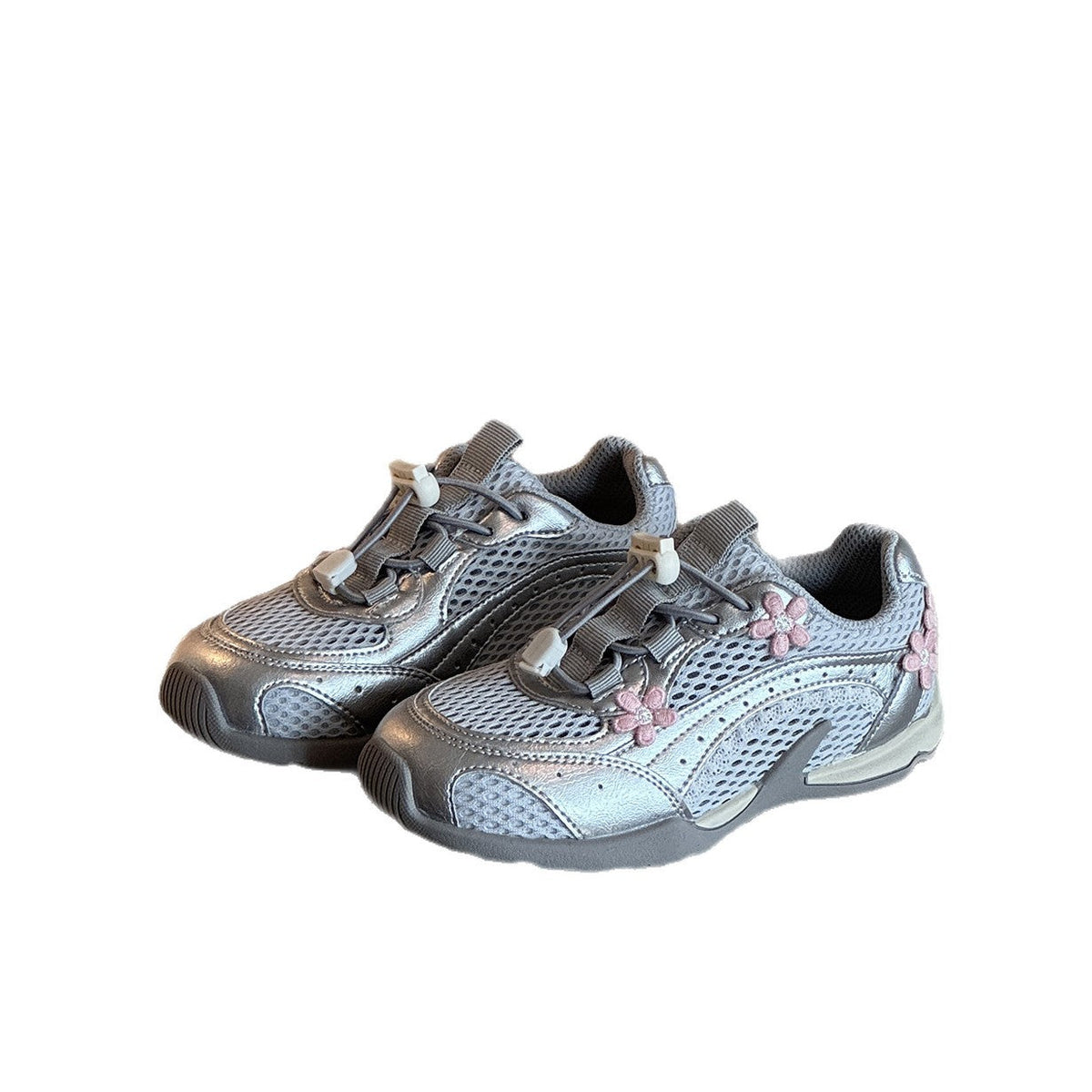 Children's Summer Single Mesh Korean Three-dimensional Flower Children's Sports Shoes