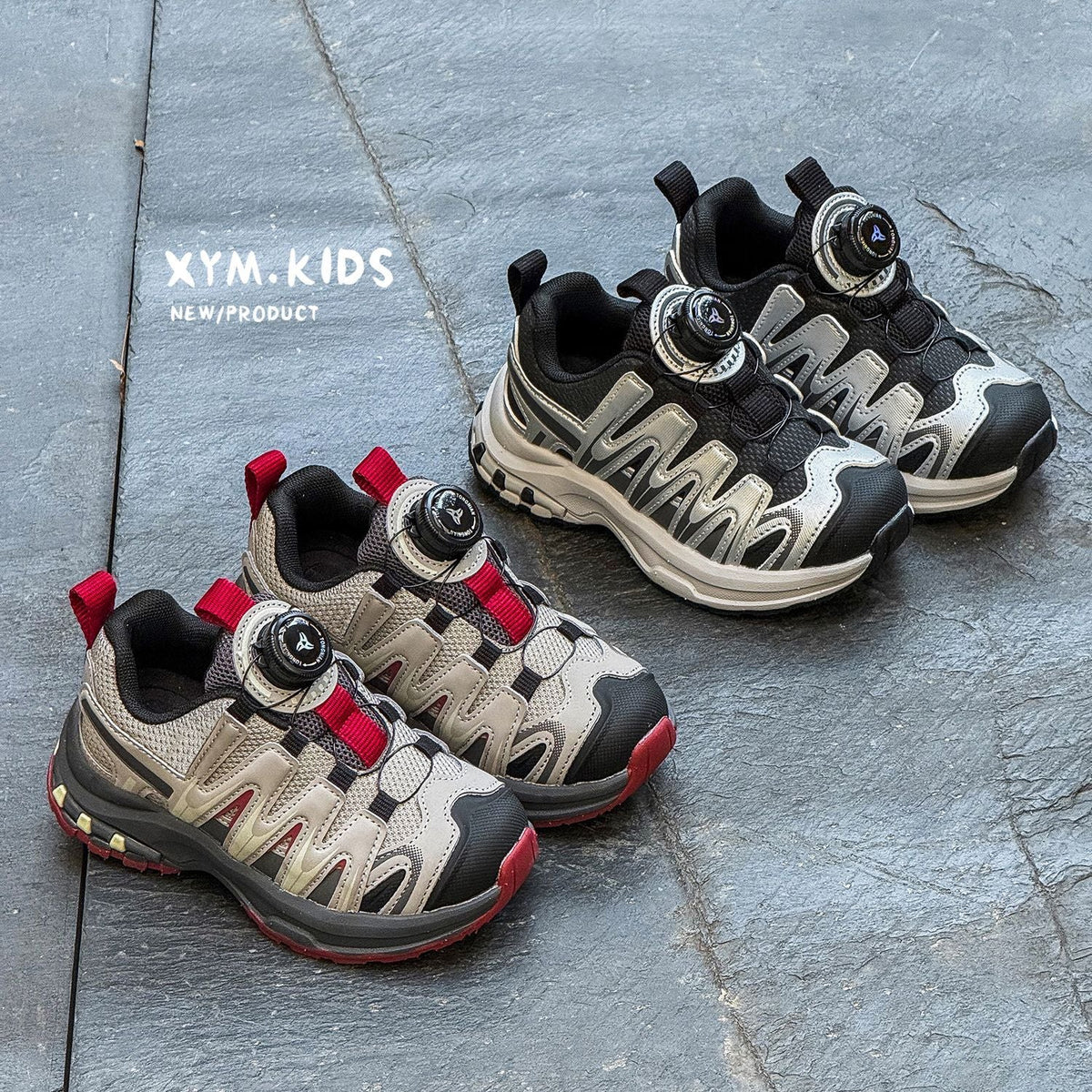 Children's Rotating Buckle Spring Running Lightweight Breathable Children's Sports Shoes