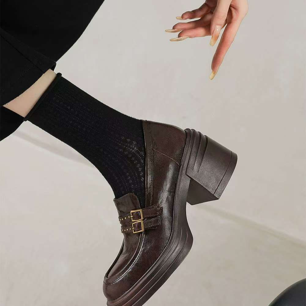 Authentic British Style Small Muffin Lace Up Loafers