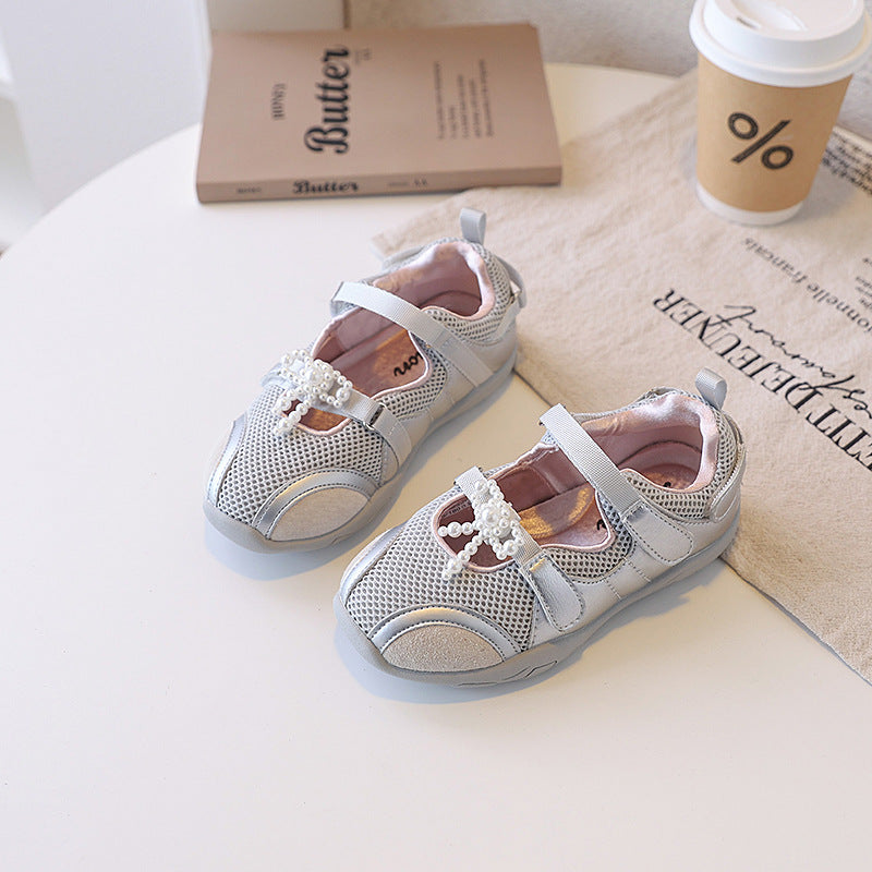 Children's Mesh Breathable Middle Big Mary Jane Ballet Children's Sports Shoes