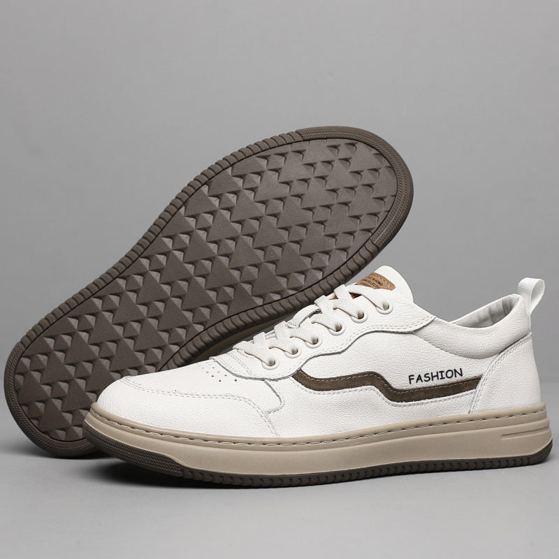 Attractive Men's Simple White Sports Fashionable Men's Board Shoes