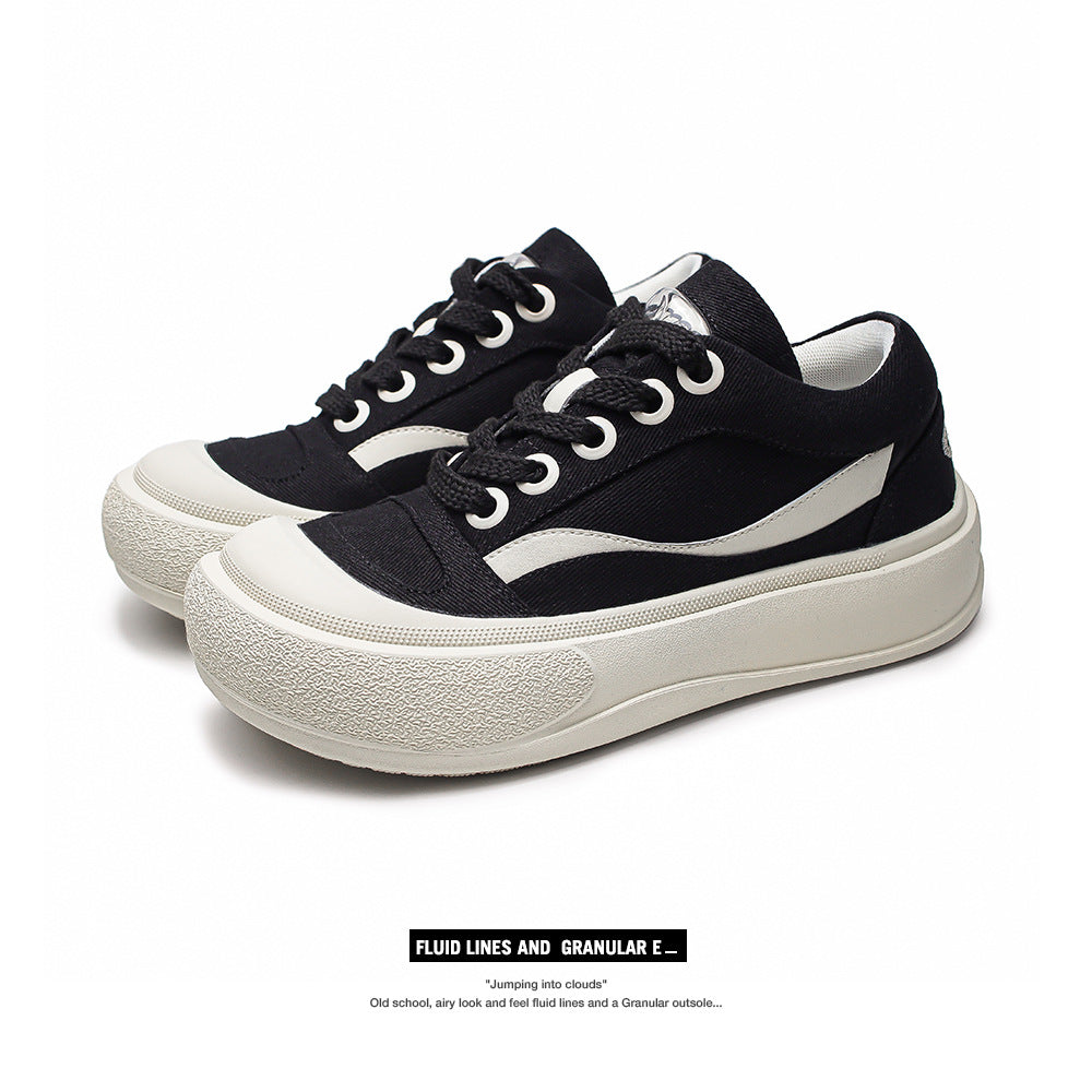 Bubble Drink Fashion Big Head Crooked Platform Versatile Bread Men's Canvas Shoes