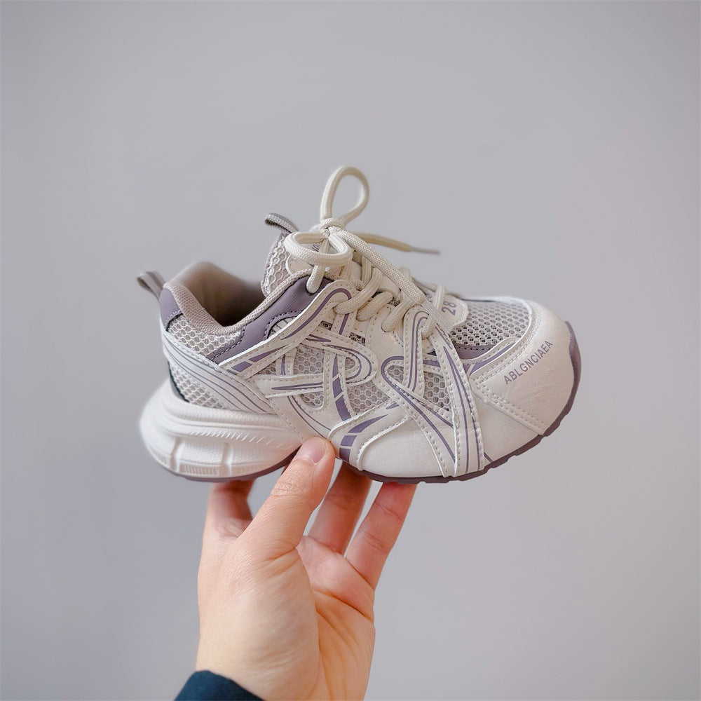 Children's Single Mesh Breathable Korean Fashion Retro Casual Shoes