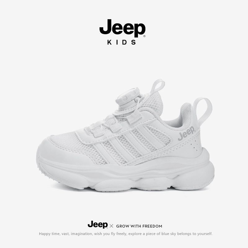 Children's Boy White Mesh Spring Medium Large Sneakers
