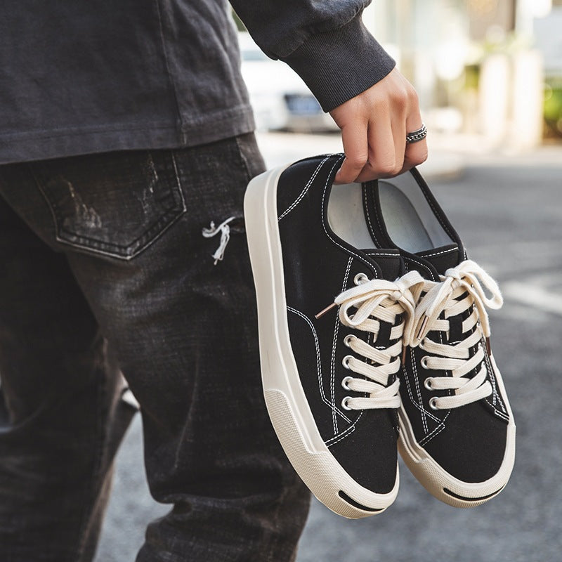 Classic Men's White Fashion Trendy Versatile Men's Board Shoes