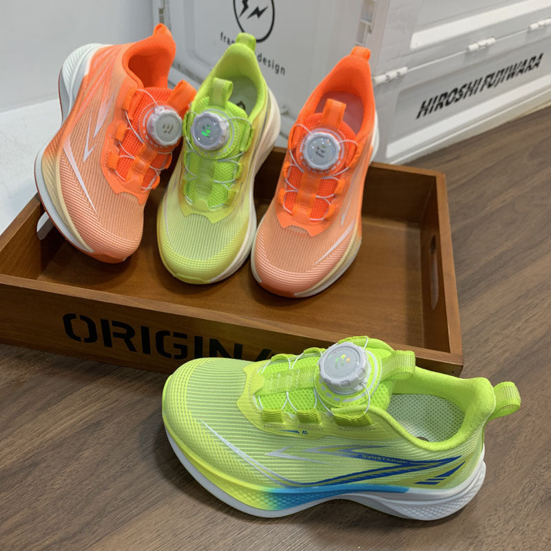Children's Spring Boys Fashion Rotating Buckle Mesh Children's Sports Shoes