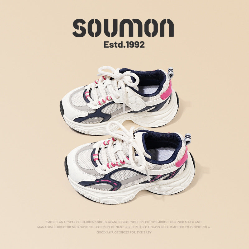 Children's Platform Dad Spring Trendy Breathable Mesh Children's Sports Shoes