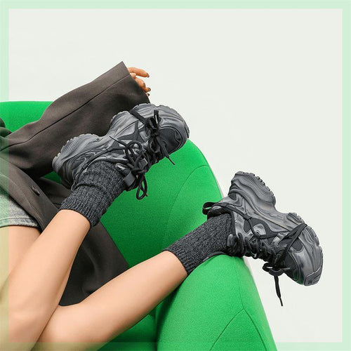 Bear Summer Trendy Retro Rub Colored Versatile Outdoor Breathable Square Women's Casual Shoes