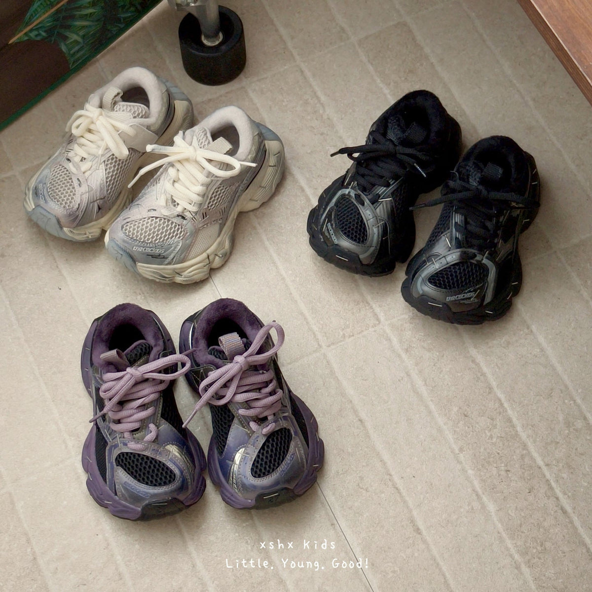 Children's Paris Stitching Needle Boys Daddy Velcro Children's Sports Shoes