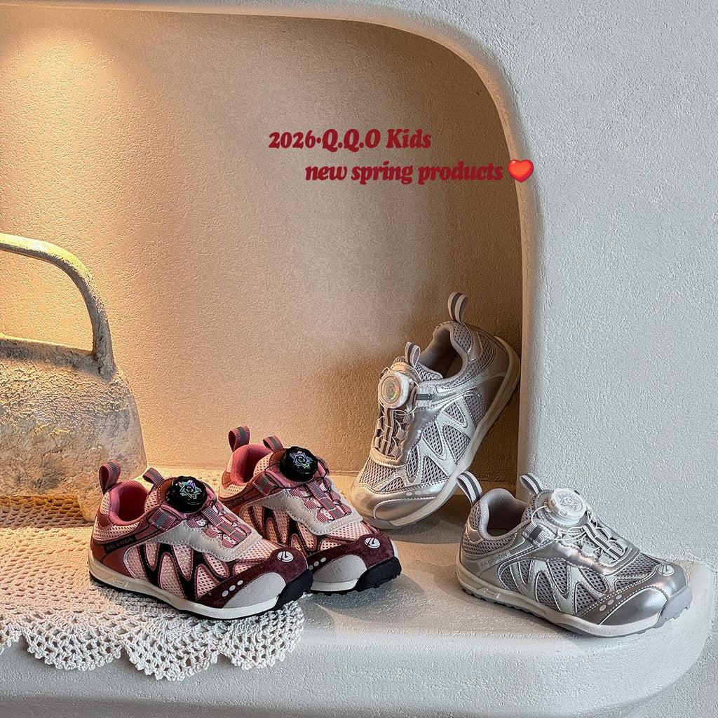 Children's Summer Single Mesh Boys Fashion Rotating Buckle Sneakers
