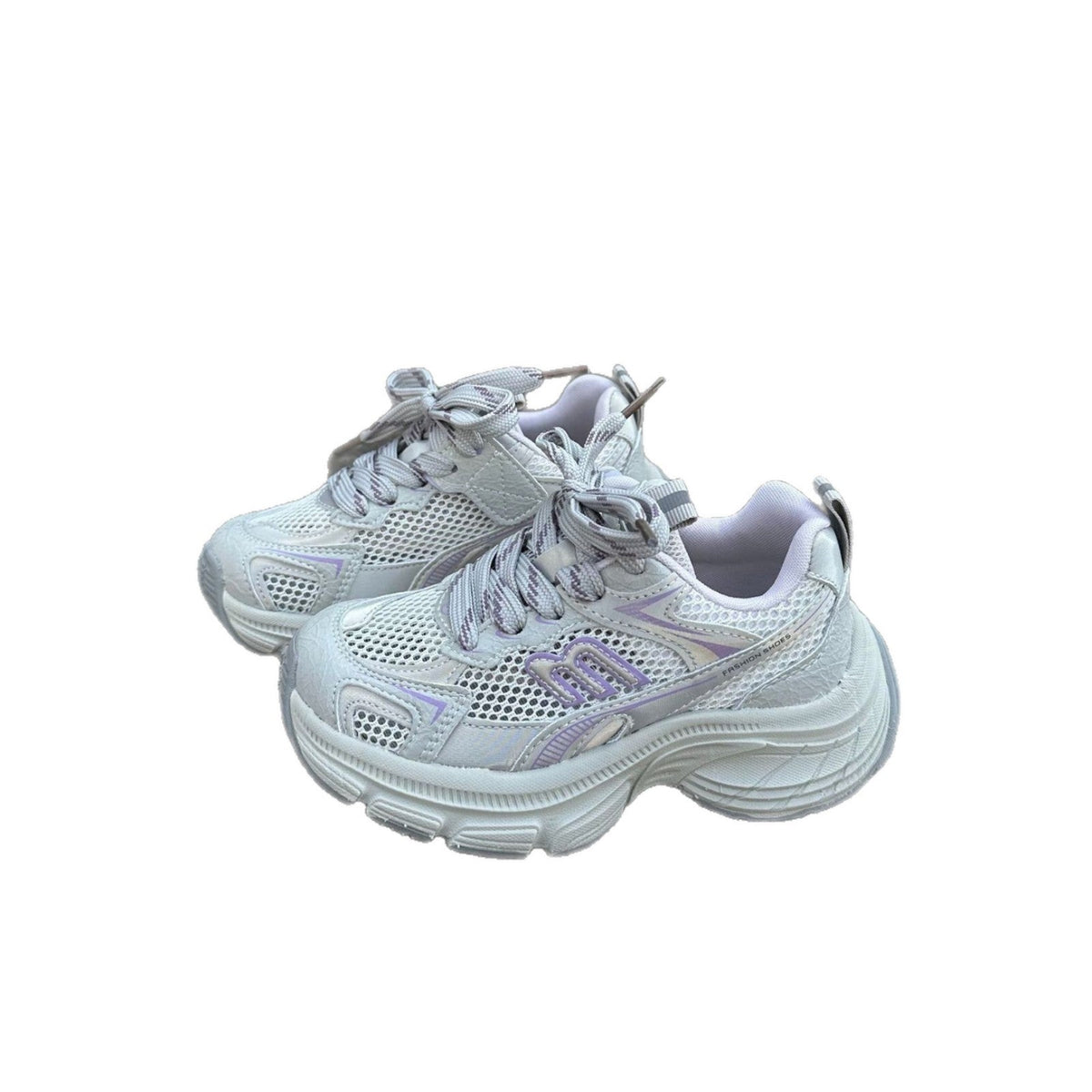 Children's Single Mesh Breathable Clunky Running Surface Sneakers