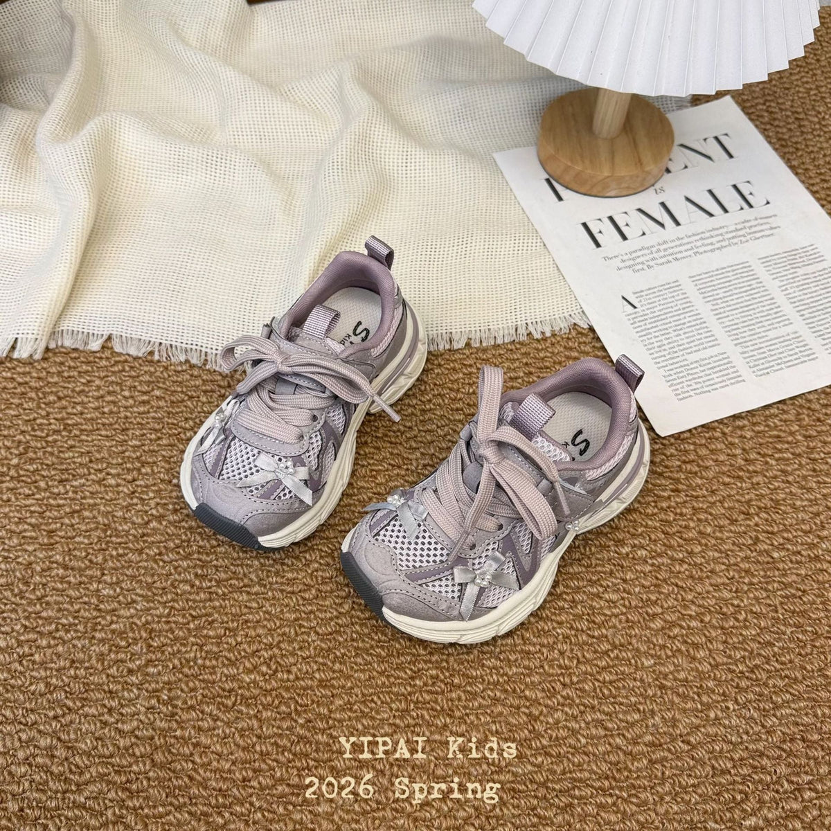 Children's Spring Boys Hollow Mesh Surface Shock Children's Sports Shoes