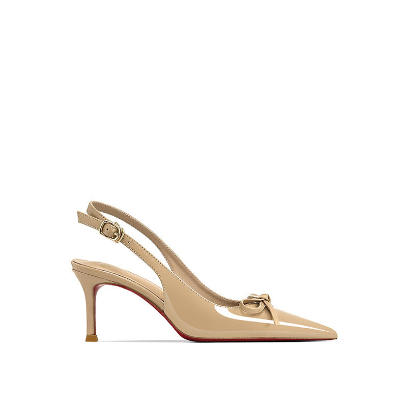 Bottom Slingback French Patent Toe Cap Sandals