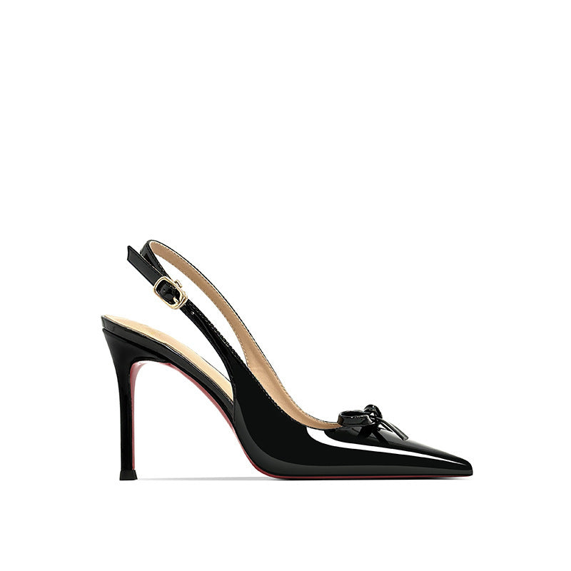 Bottom Slingback French Patent Toe Cap Sandals