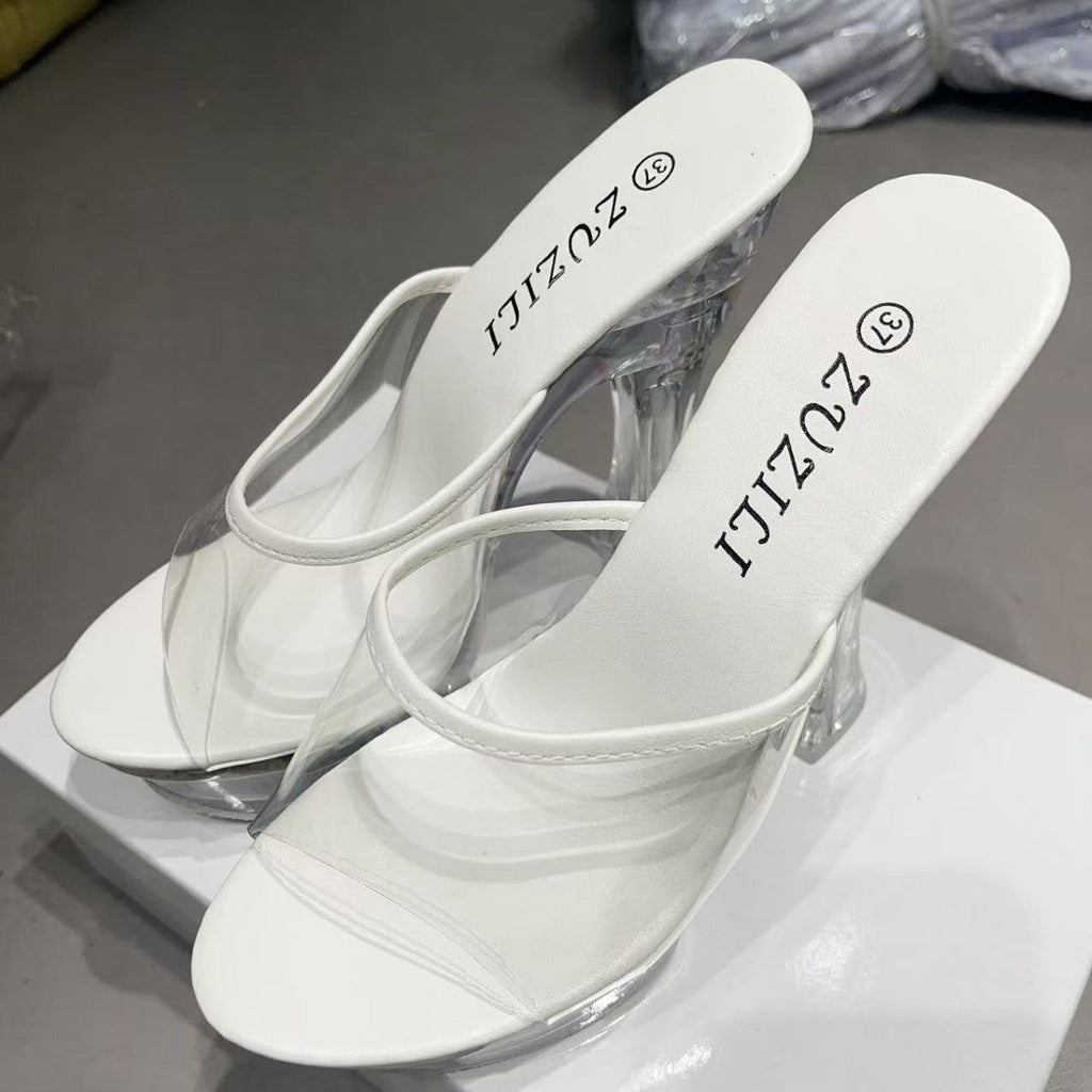 Back Crystal Night Show Matching Dress High Heeled Sandals