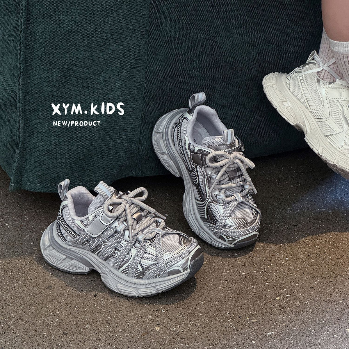 Children's Rhinestone Spring Korean Style Fashion Mesh Children's Sports Shoes