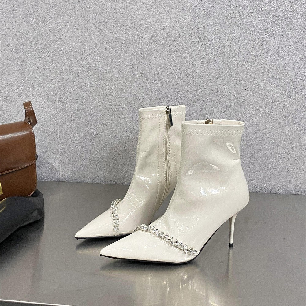 Bootie Pointed Stiletto Single Sexy Korean Heels