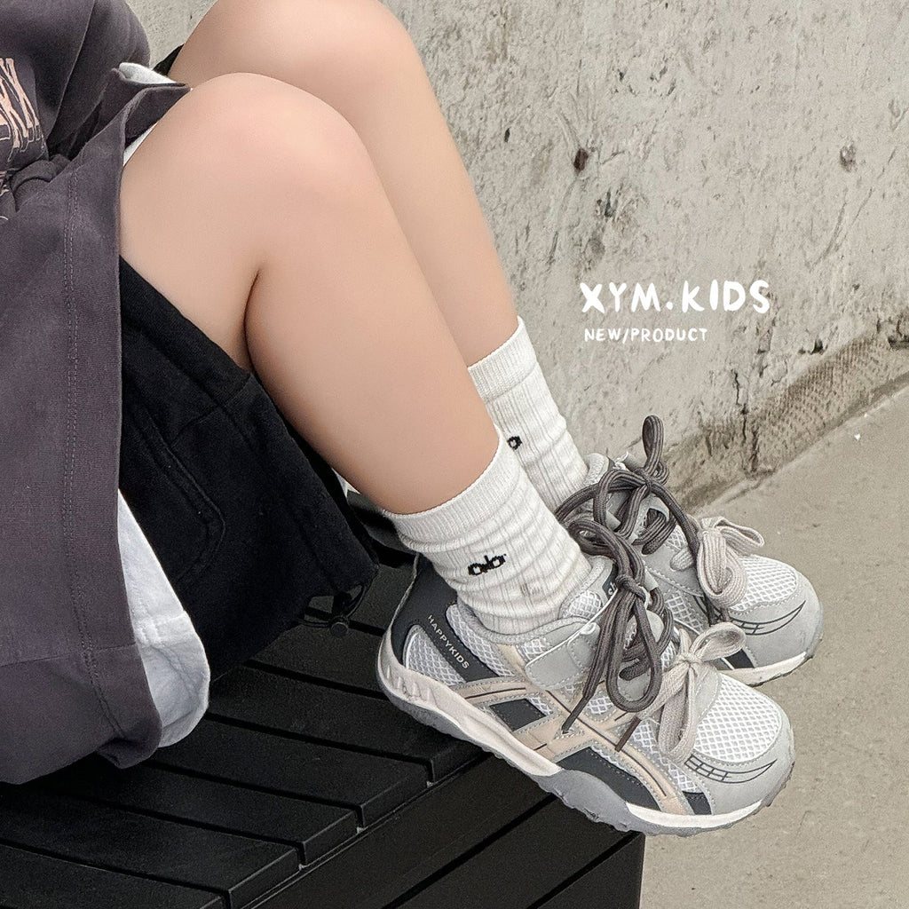 Children's Spring Fashion Trend Double Lace Mesh Casual Shoes