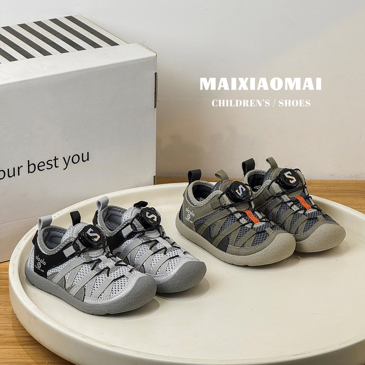 Children's Mai Single Mesh Fashion Rotating Buckle Children's Sports Shoes