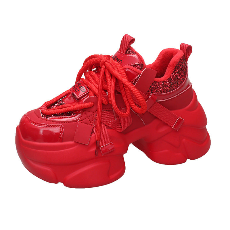 Casual Women's Dad Korean Platform Portable Sneakers