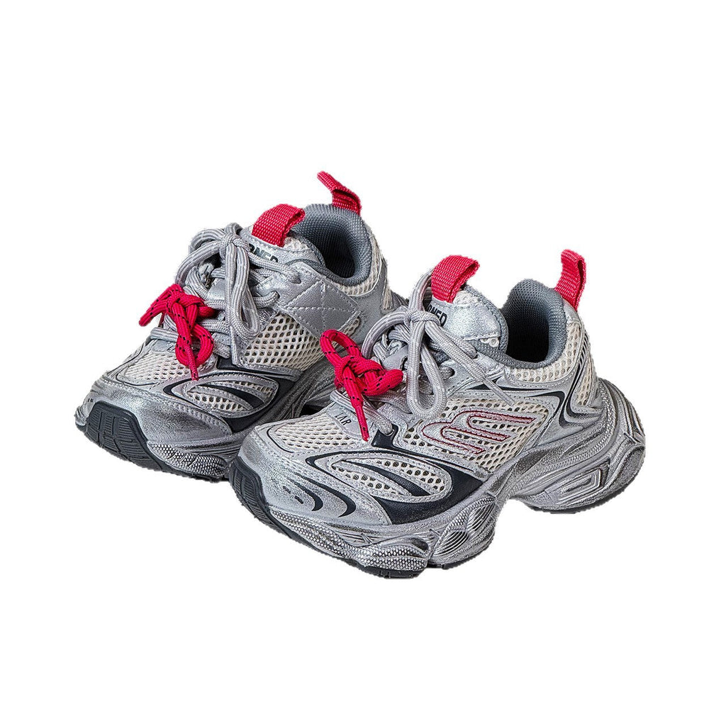Children's Trendy Brushed Double Single Mesh Boys Sneakers