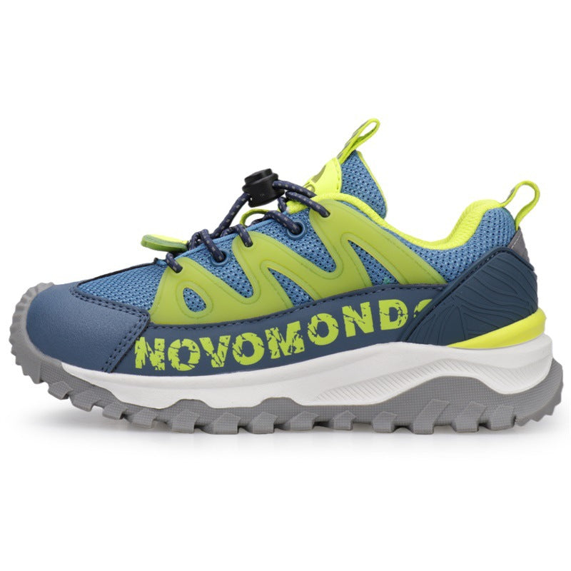 Children's Waterproof Breathable Soft Sole Convenient Elastic Buckle Children's Sports Shoes