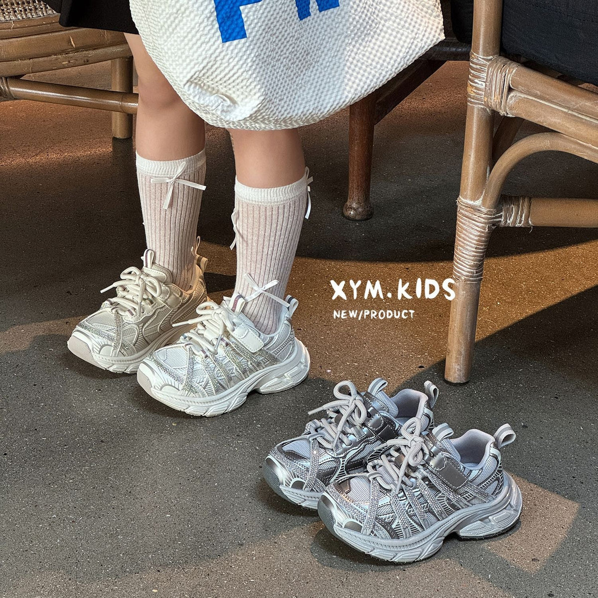 Children's Rhinestone Spring Korean Style Fashion Mesh Children's Sports Shoes