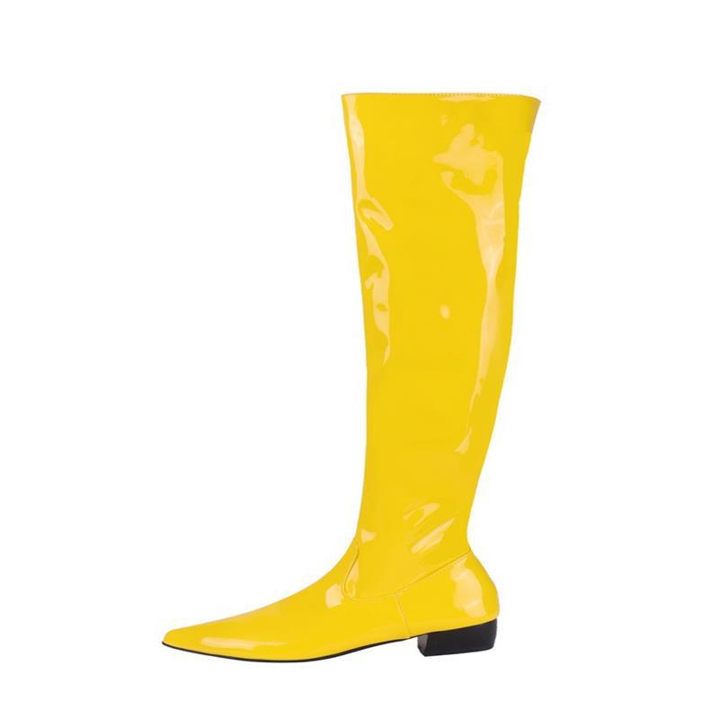 Candy Color Low Patent Side Zipper Heels